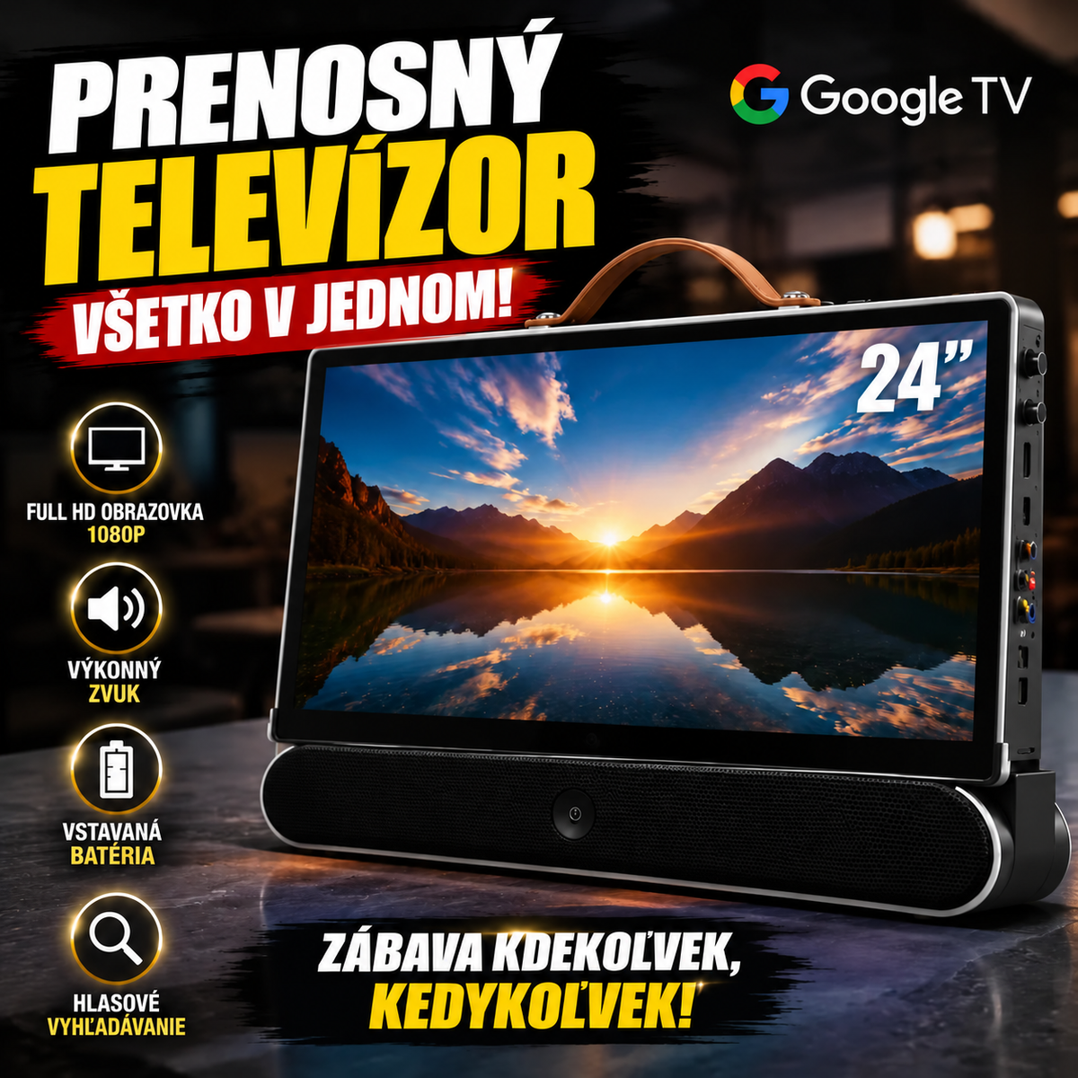 Prenosná obrazovka s reproduktormi ScreenGo™