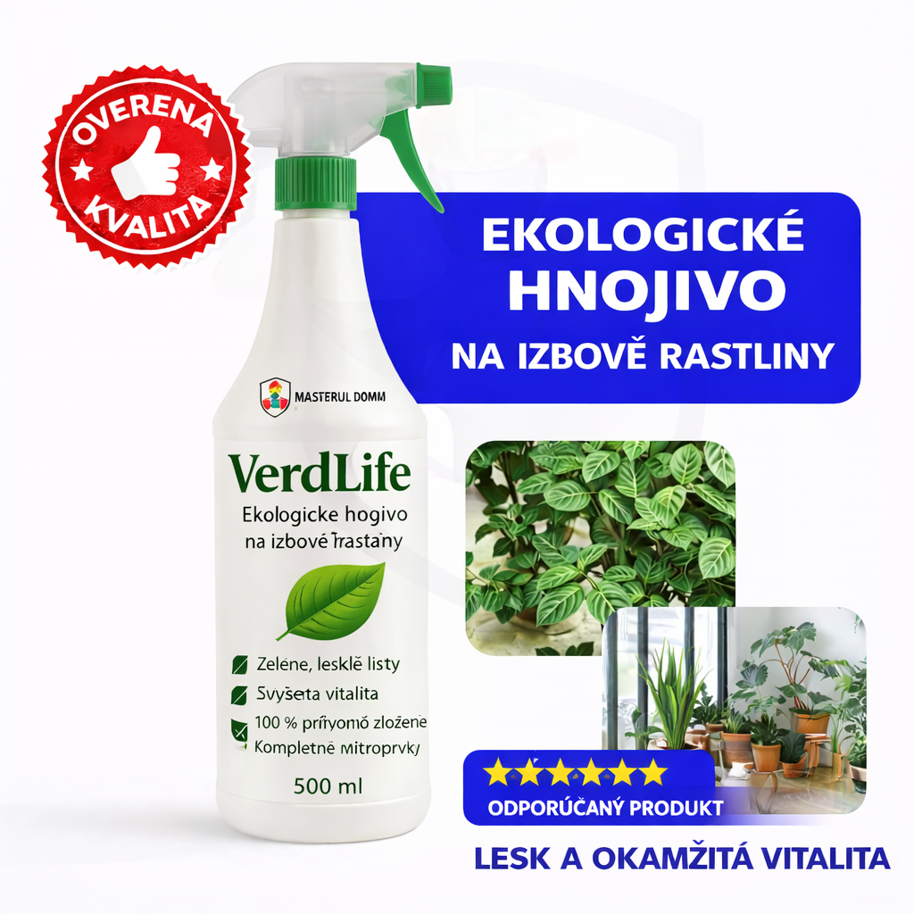 VerdLife – BIO hnojivo pre izbové zelené rastliny, korene a listy | 500 ml